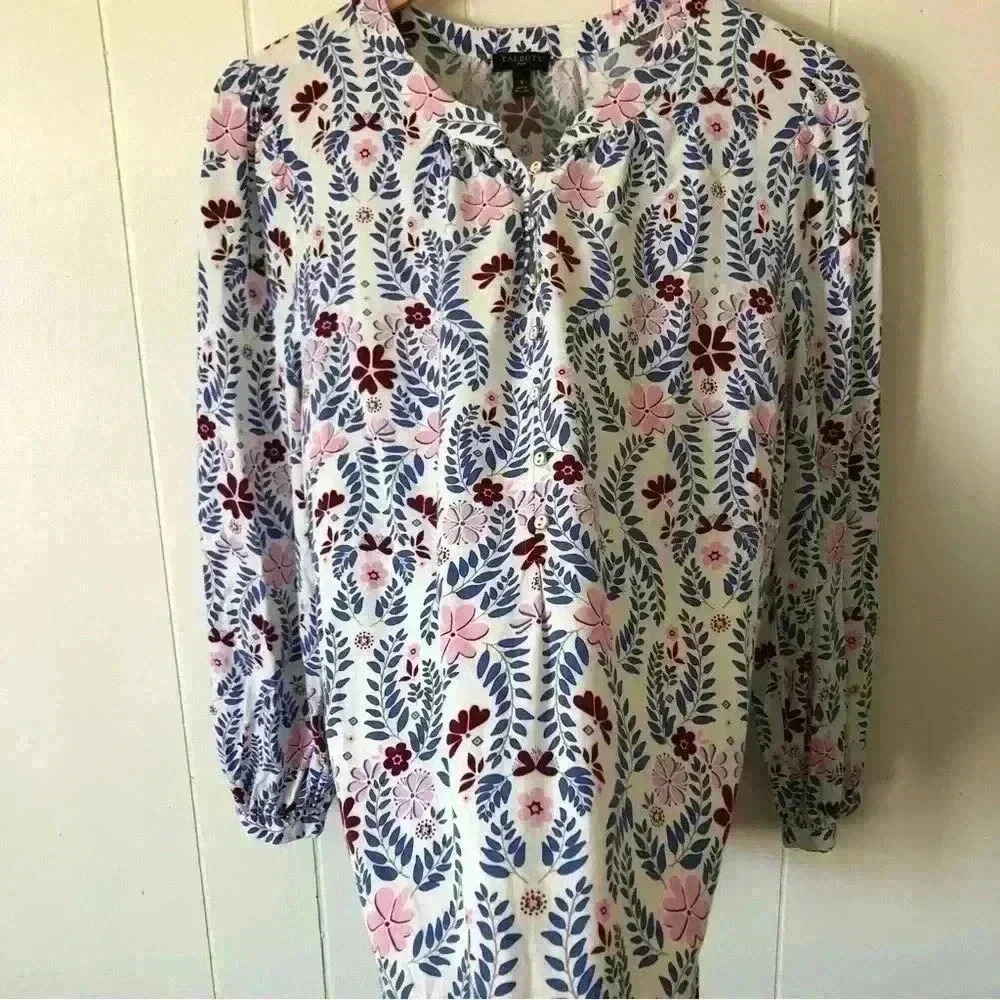 Talbots Floral Printed Rayon Top Blouse Size 1X - Picture 2 of 9